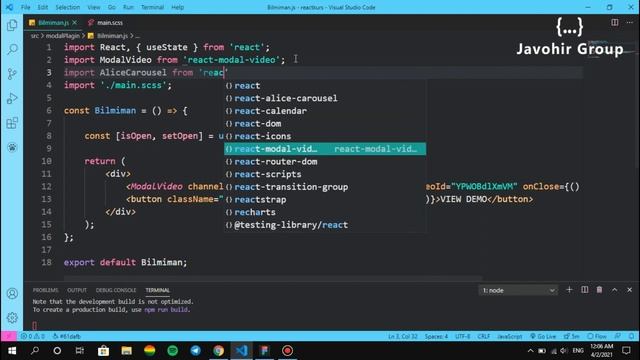 ⚡️ React JS (O'zbek) | Vizual uchun ko'p ishlatiladigan packagelar смотреть онлайн