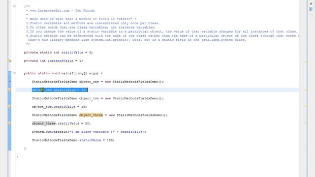 Java Interview Question And Answer Static Variable in Java Explain Java Interview смотреть онлайн