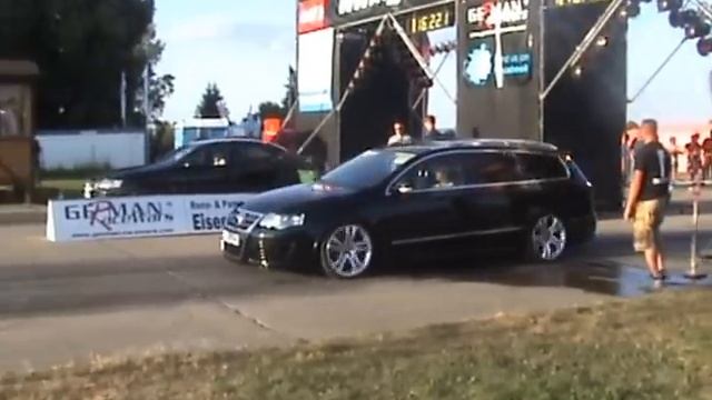 VW Passat R36 vs. Audi A8 V8 4,2 TDI bei German Racewars 2013 1/4 mile смотреть онлайн