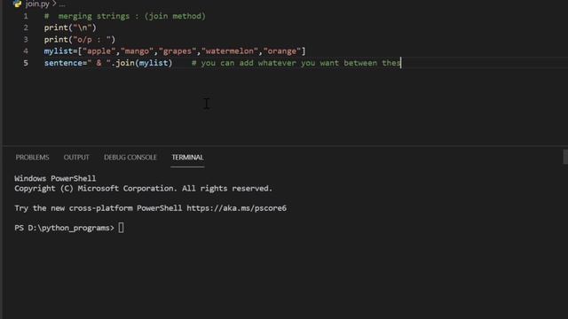 merging strings (join method) смотреть онлайн