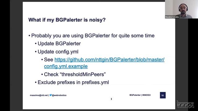 BGPalerter: BGP and RPKI monitoring - Massimo Candela, NTT | INNOG3 смотреть онлайн