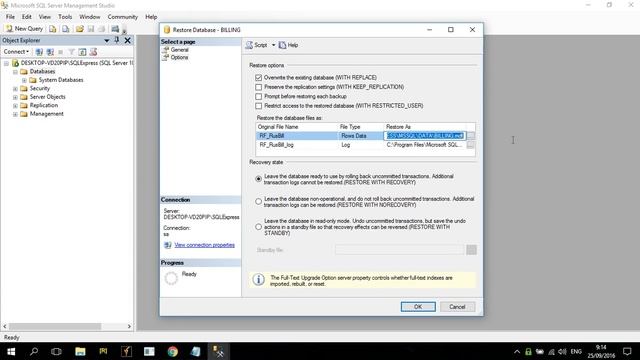 Restore Database to SQL Management Studio смотреть онлайн