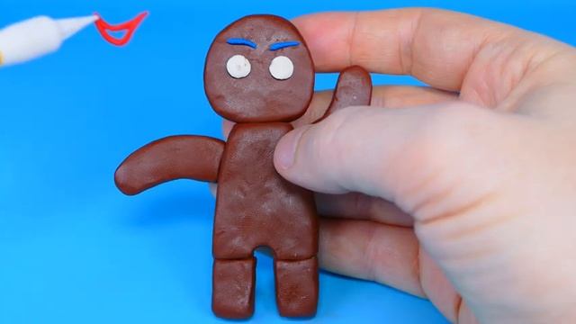 Gingerbread Man with Clay. Christmas 2022. How to make a plasticine Gingerbread Man DIY смотреть онлайн