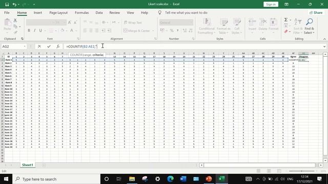 Count values within cases in Excel for Questionnaire survey Likert scale смотреть онлайн