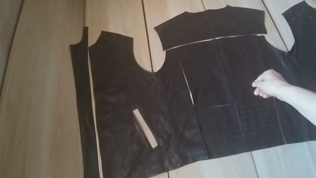 Мужская кожаная куртка, перешивка. Часть 1. Рабочий процесс. смотреть онлайн