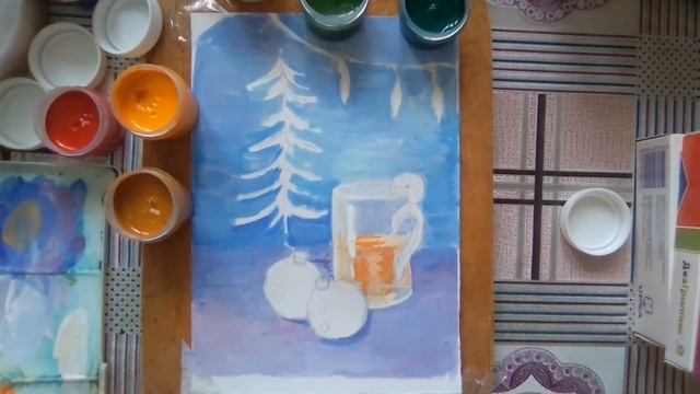 Новогодний натюрморт гуашью смотреть онлайн