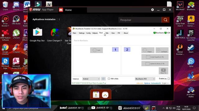 COMO FAZER ROOT NO EMULADOR MSI/BLUESTACKS - FREE FIRE - BSTWEAKER - GANHAR FPS смотреть онлайн