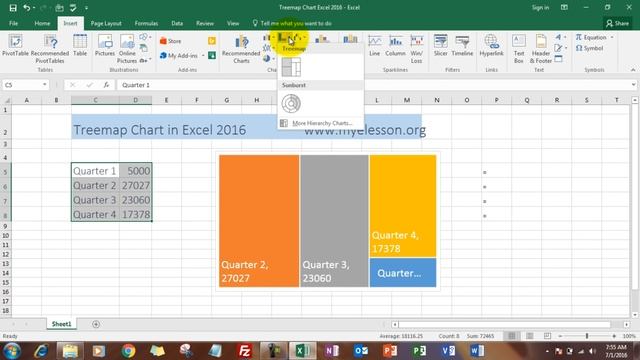Make Treemap Chart in Excel 2016 смотреть онлайн