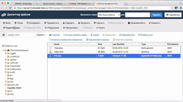 Выбор PHP версии в cPanel смотреть онлайн