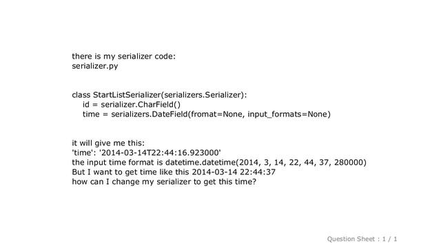 Django : how to format time in django-rest-framework's serializer? смотреть онлайн