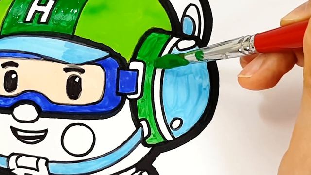 ROBOCAR POLI HELLY drawing and coloring for kids/ toddlers. learn colors . Tim Tim TV смотреть онлайн