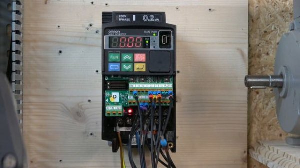 Omron MX2 VFD remote control, 2 wire control, 3 wire control, remote speed control. (English)