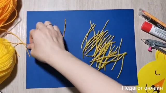 Аппликация лев. Поделка из пряжи. Творчество с детьми смотреть онлайн