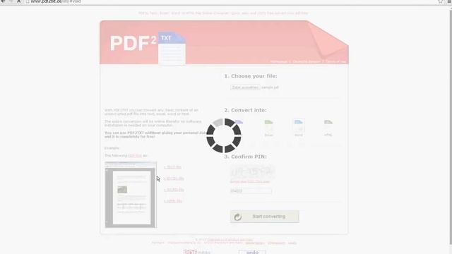 Easy Convert PDF to Text, Word, Excel or HTML online: http://www.pdf2txt.de/en/ смотреть онлайн