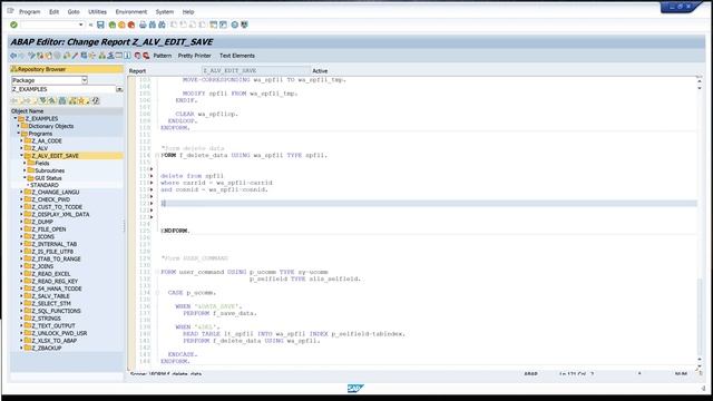 ALV Grid - Delete Entries in ABAP [english] смотреть онлайн