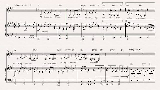 Baritone Sax - All By Myself - Celine Dion Sheet Music, Vocals, & Chords смотреть онлайн