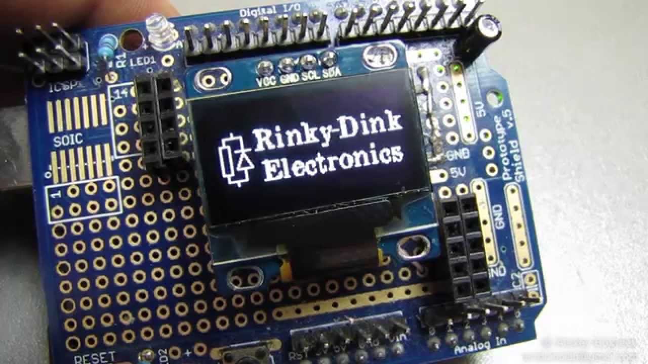Пример работы с OLED LCD Display Module I2C 0.96 в среде Arduino смотреть онлайн