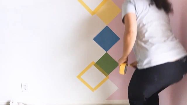 How to paint a geometric colorful accent wall for a Kids room смотреть онлайн