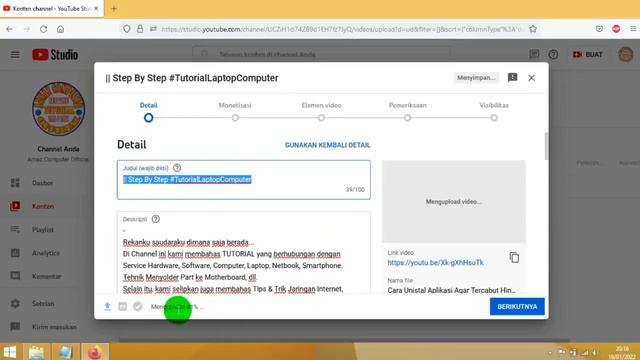 ? Belajar Upload Video Sambil Menerapkan Tehnik SEO || Part 01 #TutorialLaptopComputer