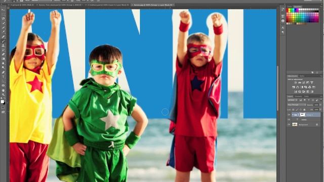 Photoshop - Masking Text Behind Subject смотреть онлайн