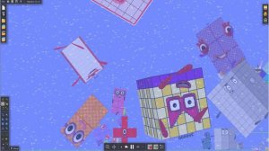 Giant Numberblocks - Foot rally (Survival challenge) by Algodoo