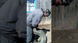 Вырезаю лебедя из покрышки