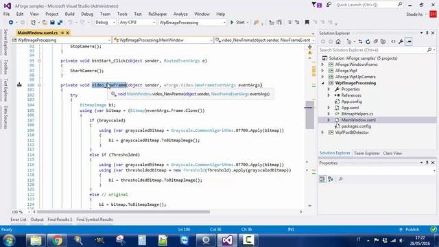 Real time Image processing with C# - WPF and AForge смотреть онлайн