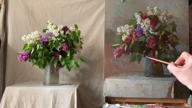 Пишем сирень вместе. Часть 3. Живопись маслом смотреть онлайн