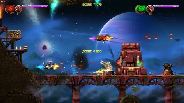 Jets’n’Guns 2 / Local Multiplayer PC Games / Two Players смотреть онлайн