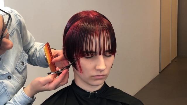 PIXIE/BOB HAIRCUT (five point cut) - tutorial by SANJA KARASMAN смотреть онлайн