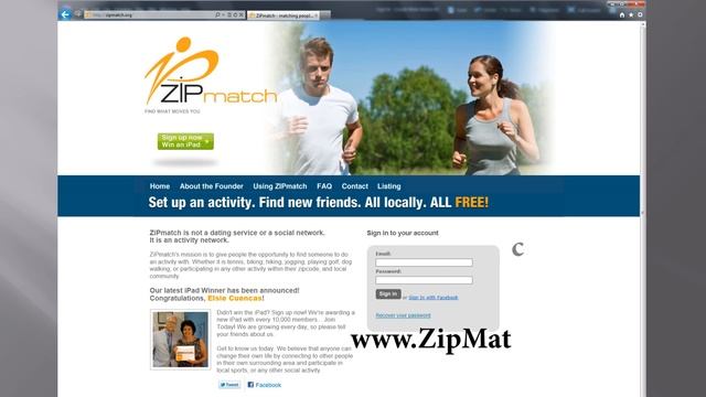 ZipMatch.org - Finding a exercise companion in your zip code. смотреть онлайн