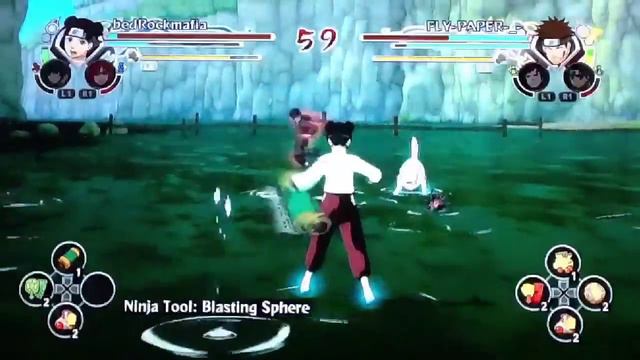 PS3:Naruto Storm Generations:Fly Vs BedRockmafia(Flying Daggers Vs Iron Claw)HD