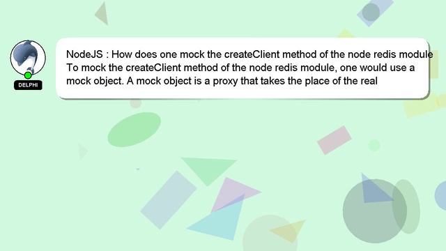 NodeJS : How does one mock the createClient method of the node redis module смотреть онлайн