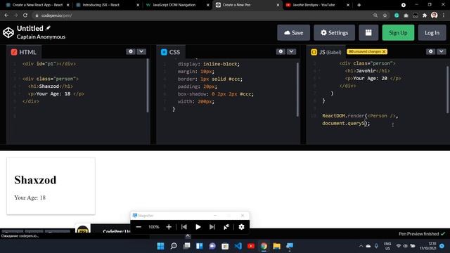 React JS 3-dars, Birinchi React kodimizni yozish смотреть онлайн