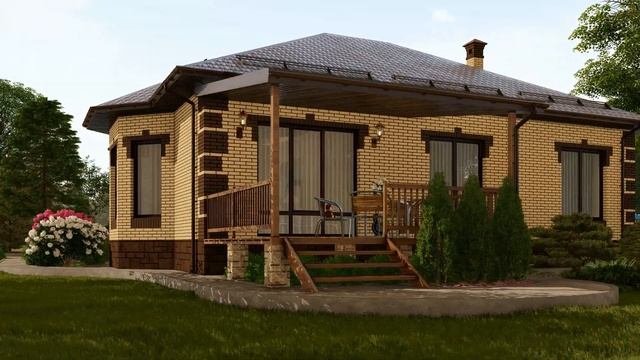 Проект одноэтажного кирпичного дома 109 кв.м. смотреть онлайн
