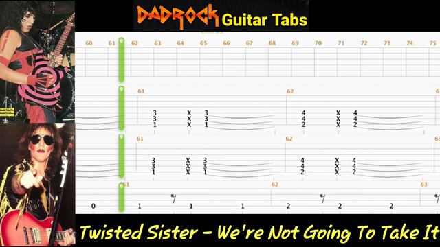 We're Not Going To Take It - Twisted Sister - Guitar + Bass TABS Lesson смотреть онлайн