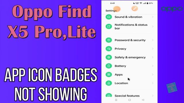 Oppo Find X5 Pro, Lite App Icon Badges || How To Turn On Notification Number Icon смотреть онлайн