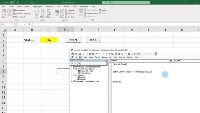 ตั้งเวลาทำงานใน Excel แบบอัตโนมัติ ตามระยะเวลาที่เรากำหนด ด้วย VBA смотреть онлайн
