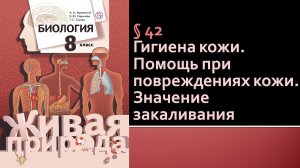 Параграф 42. Гигиена кожи. Помощь при повреждениях кожи. Значение закаливания