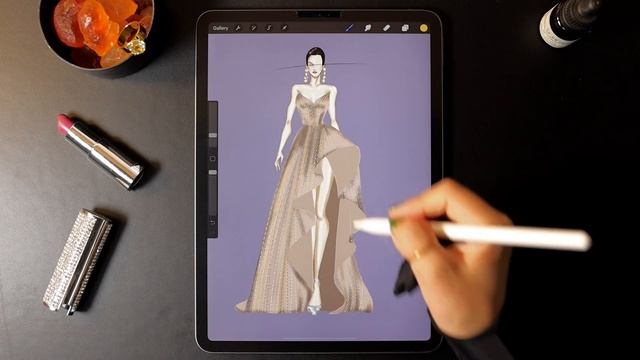 Procreate Digital Fashion illustration tutorial: Dress on iPad Pro смотреть онлайн