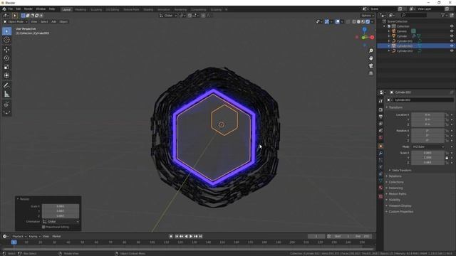 Полет в Sci - Fi туннеле. Бесшовная цикличная анимация в Blender 2.9. смотреть онлайн