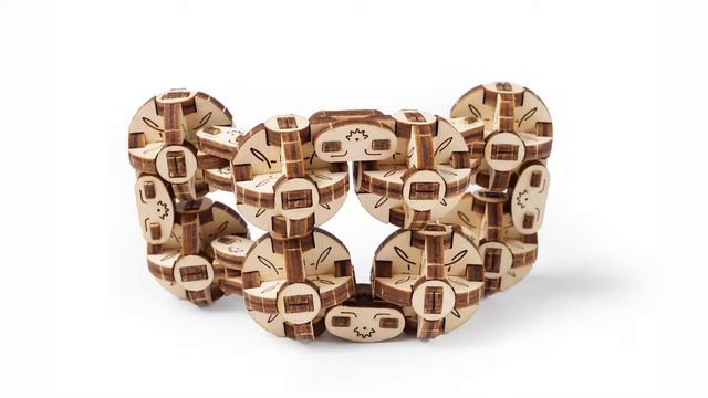 Механический конструктор 3D пазл Сферокуб 12х6 см 144 элемента, Ugears смотреть онлайн