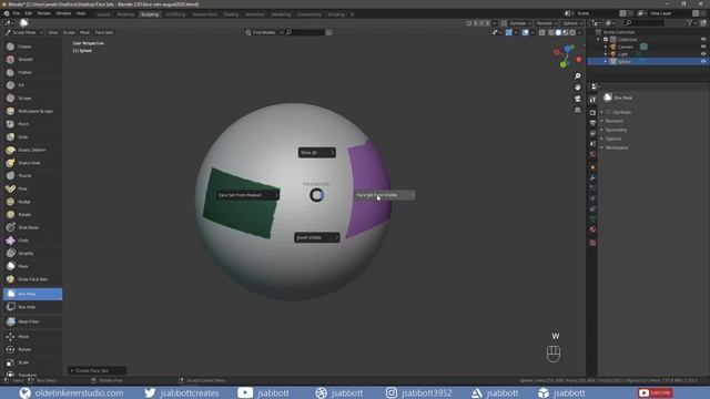 How to use face sets for sculpting in Blender [2.83] смотреть онлайн