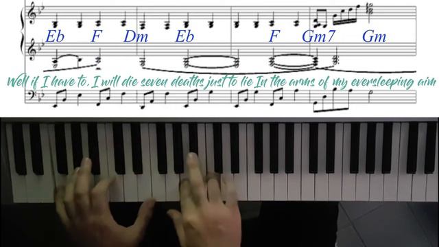 EVERDREAM SLEEPING - XANDRIA (PIANO SCROLLING With Lyrics and Chords) смотреть онлайн