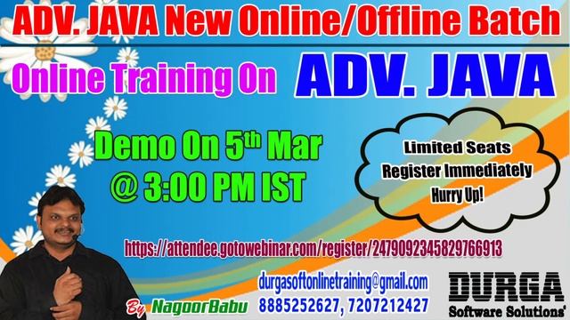 ADV. JAVA Online Training in DURGASOFT смотреть онлайн