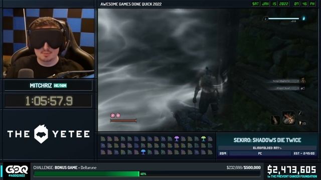 Sekiro: Shadows Die Twice Blindfolded by Mitchriz in 2:00:35 - AGDQ 2022 Online смотреть онлайн