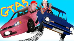 ПРОКАЧАЛИ ЛАДА Калина и ПРЫГНУЛИ  на ЗАПОРОЖЦЕ с Трамплина в GTA