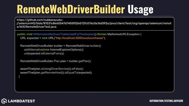 org openqa selenium remote RemoteWebDriverBuilder with examples смотреть онлайн