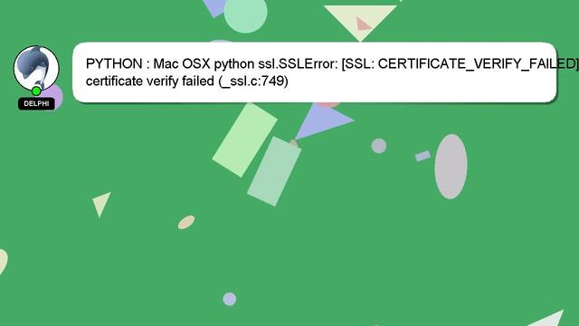 PYTHON : Mac OSX python ssl.SSLError: [SSL: CERTIFICATE_VERIFY_FAILED] certificate verify failed (_ смотреть онлайн