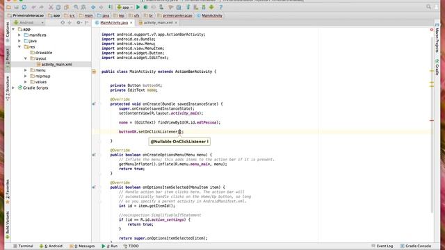 Programando o onClickListener de um componente Button no {Android Studio} смотреть онлайн